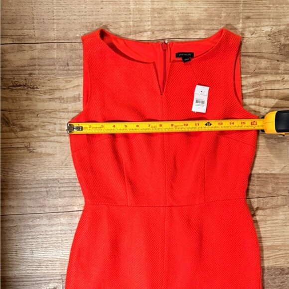 Ann Taylor Dress Orange Tweed Sleeveless Sheath Size 0 - Picture 4 of 5